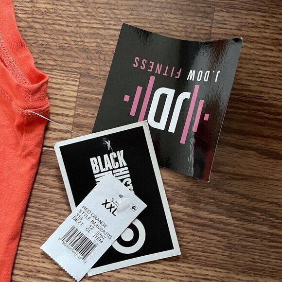 J.Dow Fitness Women XXL Red Orange Athletic Cropped Wrap Tank Top NWT - Picture 6 of 8